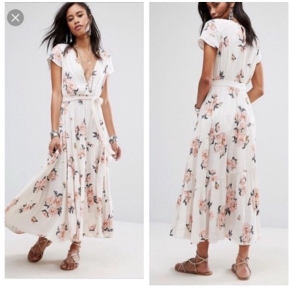Free People All I Got Floral Printed Maxi Dress Size 4 tiered